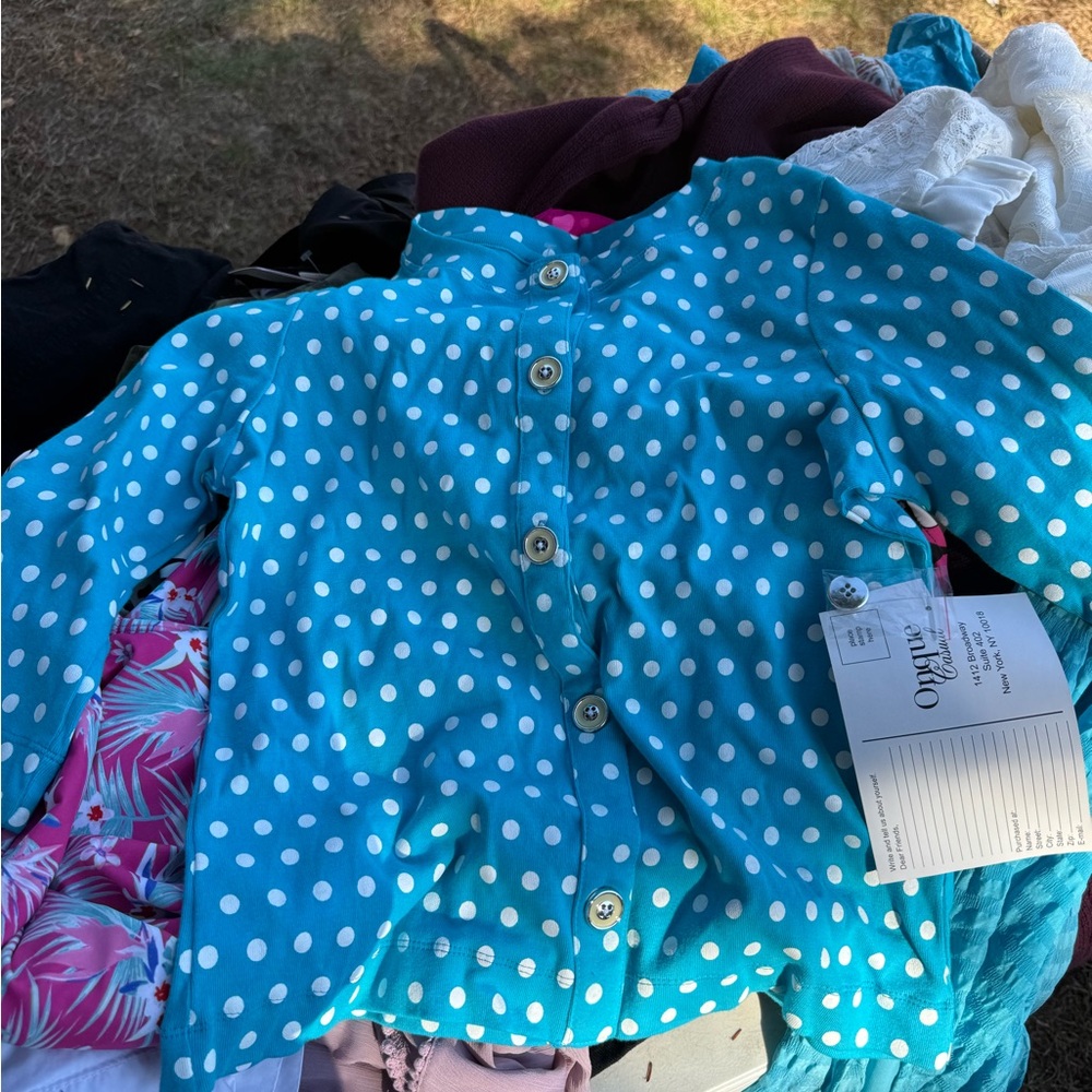 Blue Polka Dot Button-Up Shirt